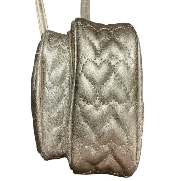 The Children Place Girl’s Gold Quilted Heart Crossbody Bag NWT - Picture 7 of 9